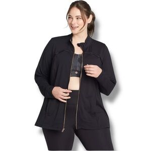 LANE BRYANT LIVI Pleat-Trim Jacket With Wicking - Black 14/16